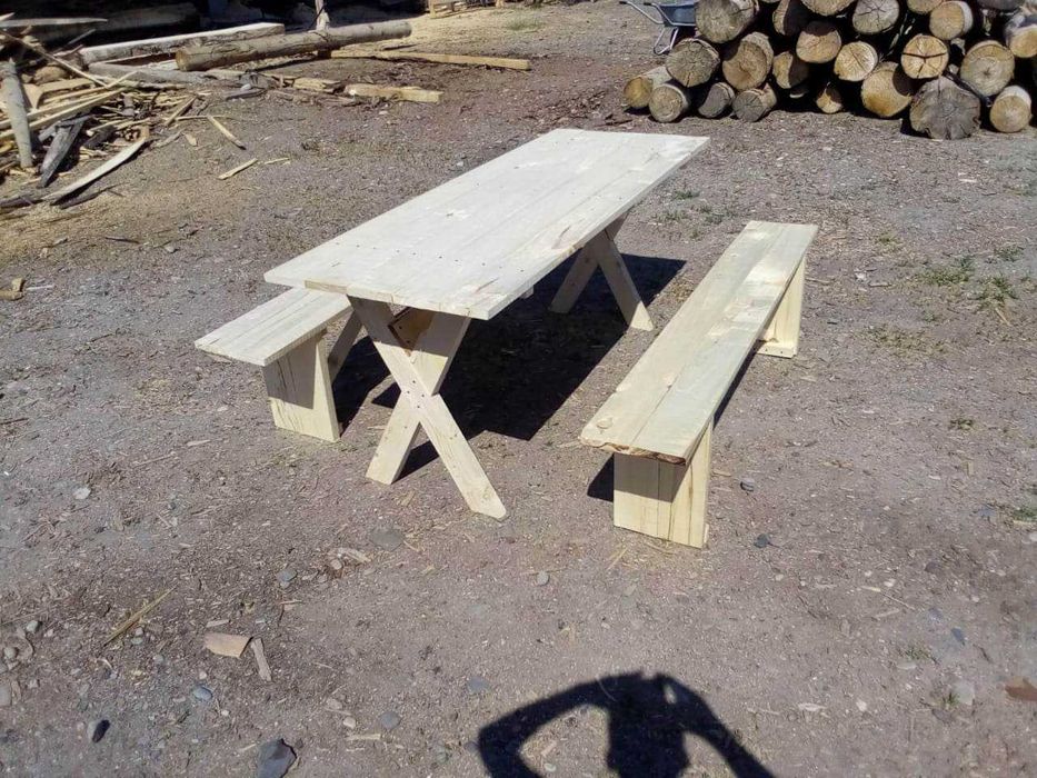 стол и лавки для дачи или веранды