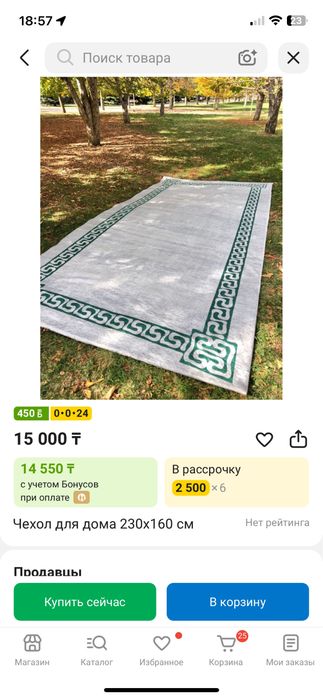 Продам ковер 2*3, чехол в подарок