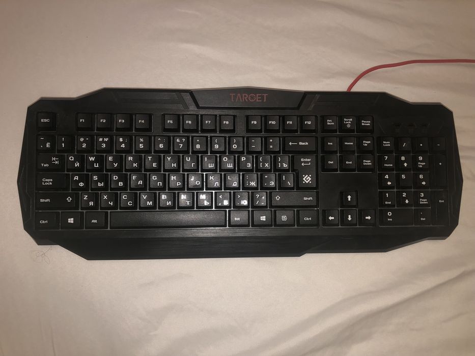 клавиатура игровая с подсветкой, мембранная defender target