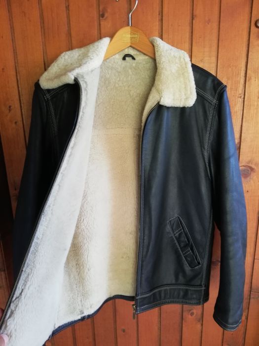 Geaca piele bărbati Aviator Milano M/L cu blana