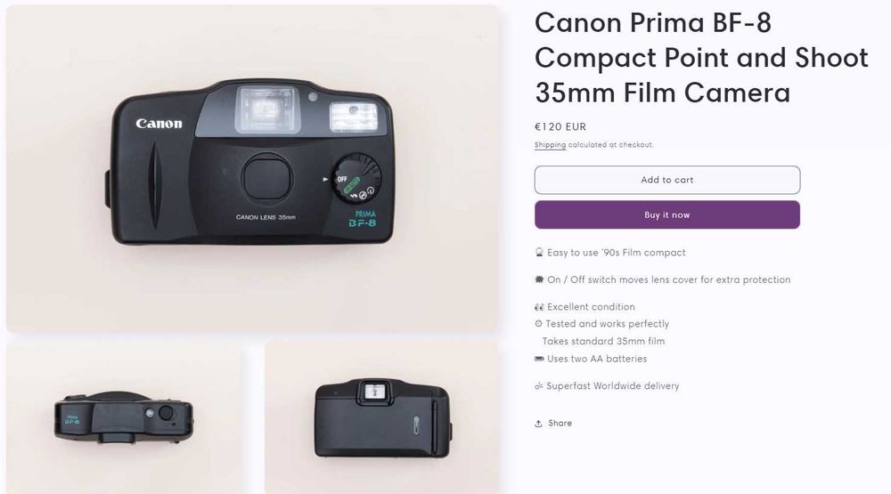 Olympus AZ-1 Zoom/Prima BF-8/Olympus Superzoom 105 - Vintage Cameras