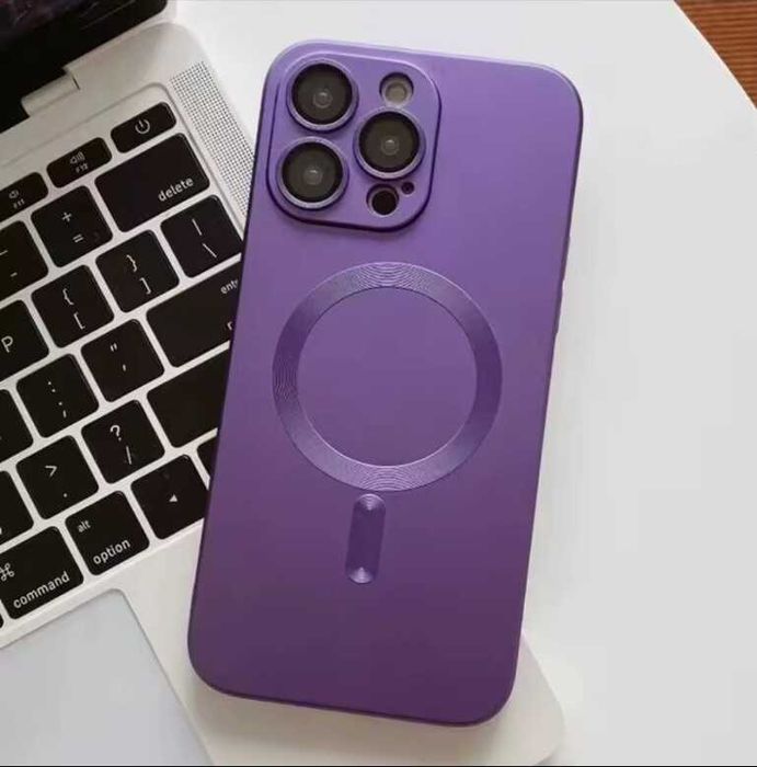Калъф MagSafe Цветен с протектори на камерите iPhone, Samsung, Xiaomi