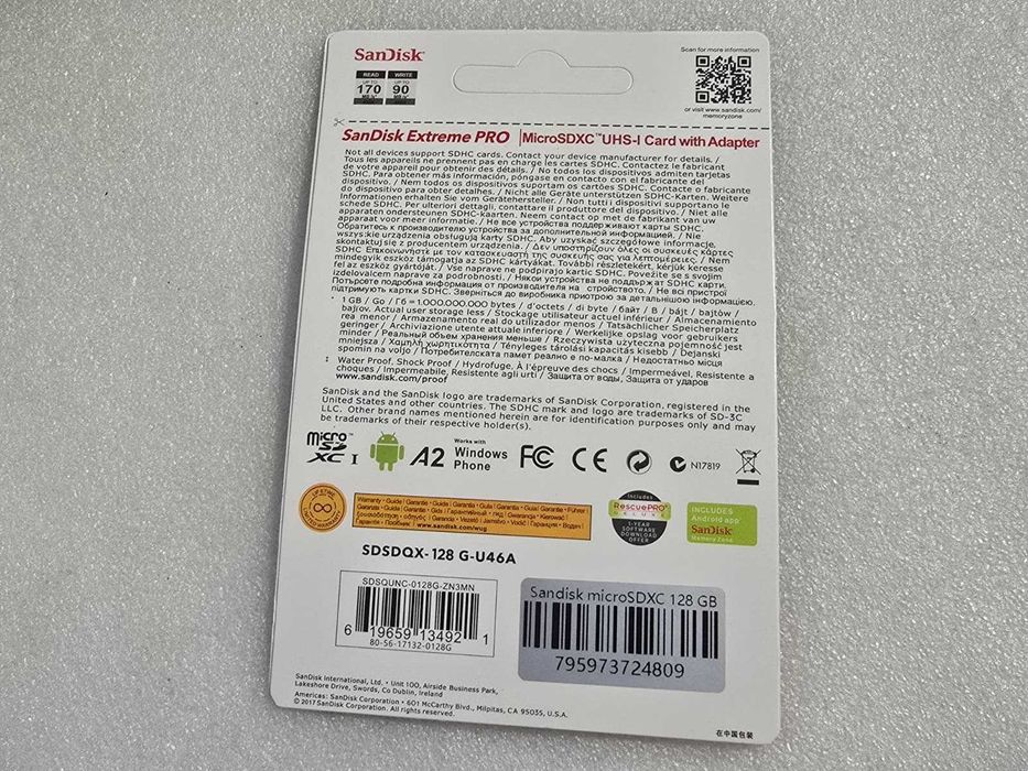 Card memorie SanDisk Extreme PRO 128 GB MicroSDXC UHS-I Class 10