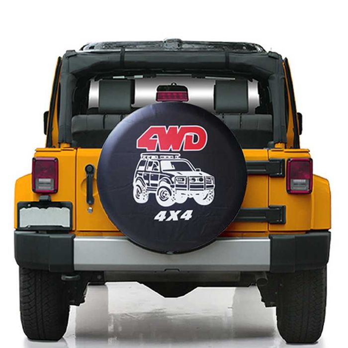 Калъф кожен за резервна гума на джип - 15"/16"цола*