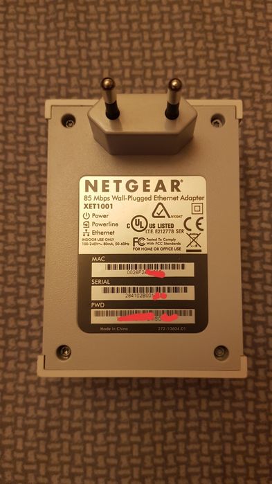 Adaptor powerline internet network Netgear xet1001