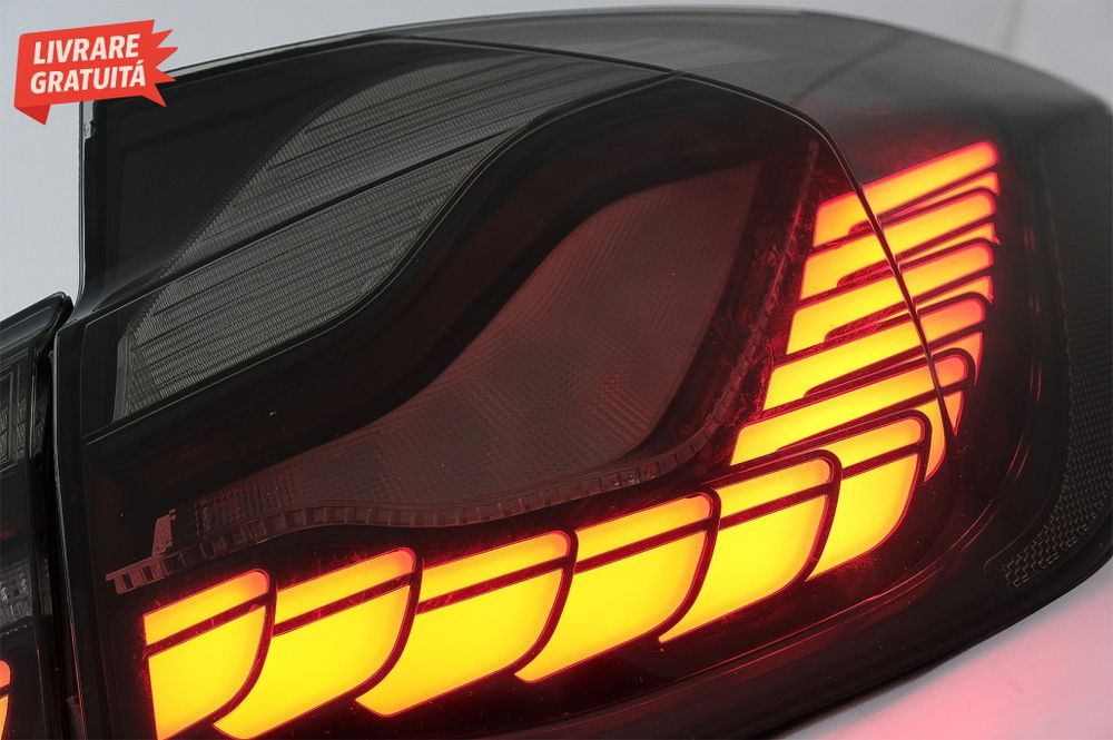 Stopuri OLED BMW Seria 3 F30 (2011-2019) F35 F80 Rosu Fumuriu M4 Desig