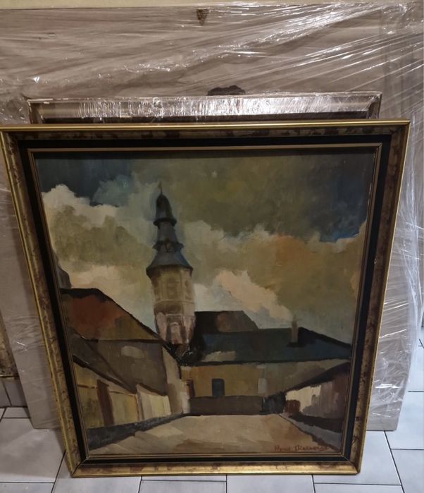 Голяма картина пейзаж къщи