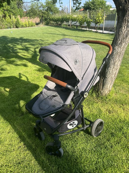 Бебешка количка LORELLI Premium Комбинирана количка 3в1 CRYSTA GREY