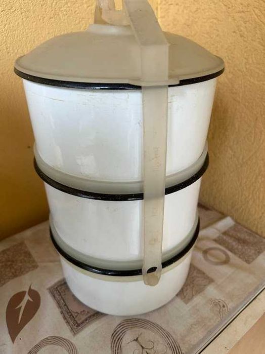 Комплект от 3 бр. канчета емайлирани за храна