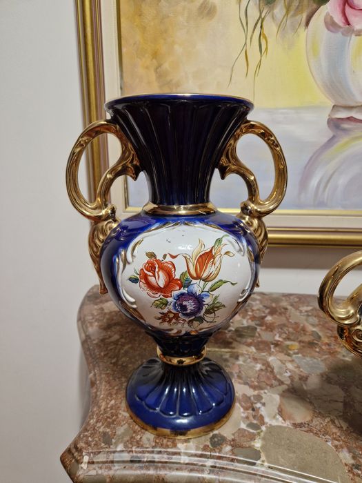 Антикварен порцеланов италиански к-т вази и жардиниера