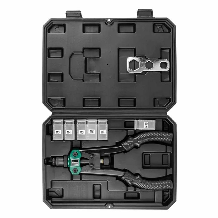 НЕМСКА Нитачка Лостова За Нит Гайки M3-M10 ROCKFORCE + ЛЕД ФЕНЕР