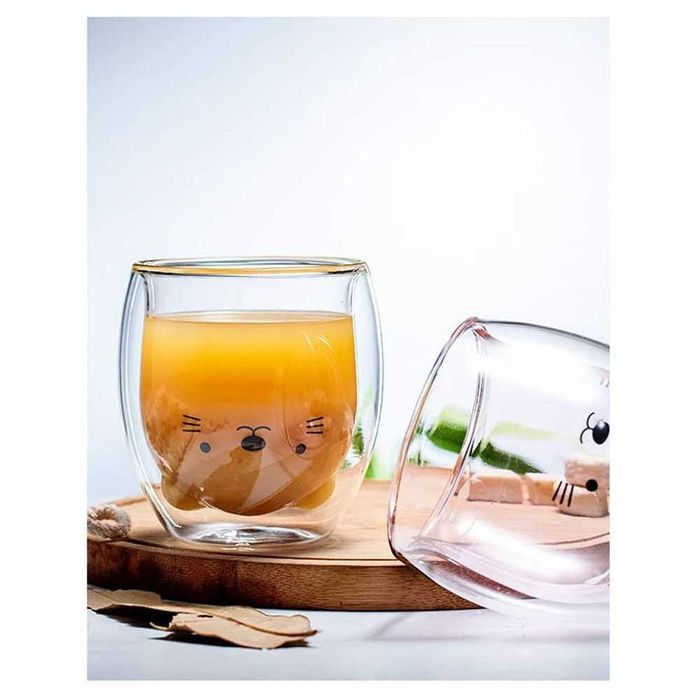 2965 Двустенна стъклена чаша за кафе "Мече"