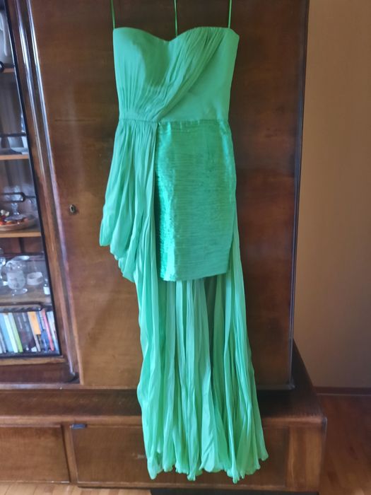 rochie de lux verde matase