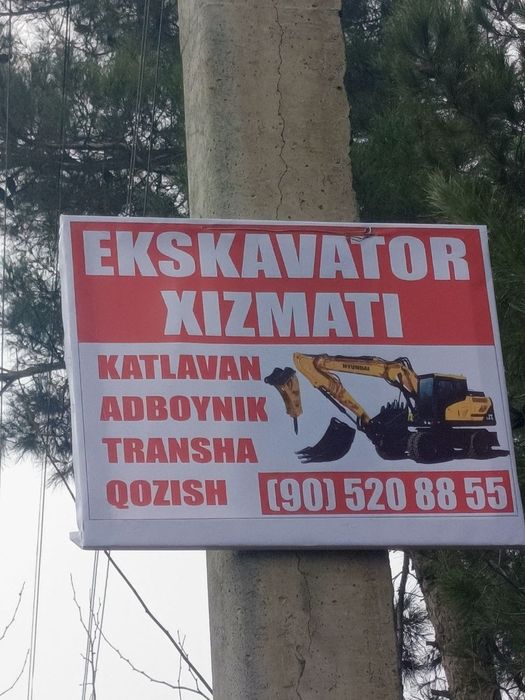 Ekskavator xizmati Surxondaryo buylab