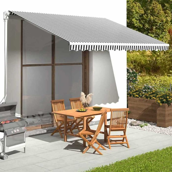 Material de schimb pentru copertină 400x350 cm, poliester, antracit și alb VidaXL