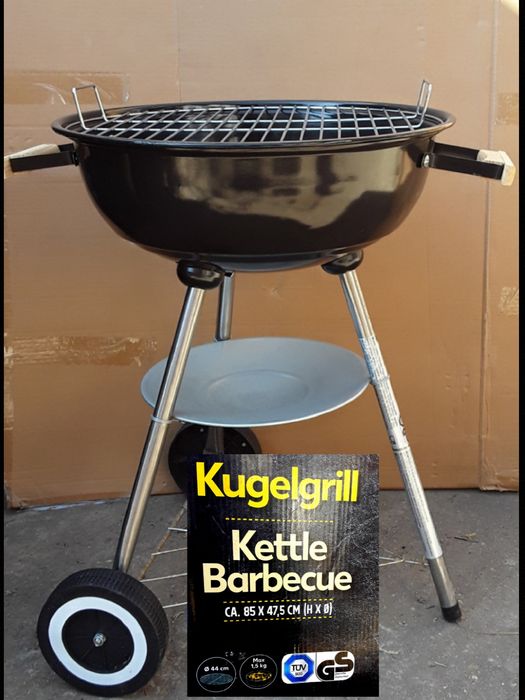 Gratar rotund ⊙ 47 cu roti si capac NOU+ Bonus perie pt gratar 100 Lei