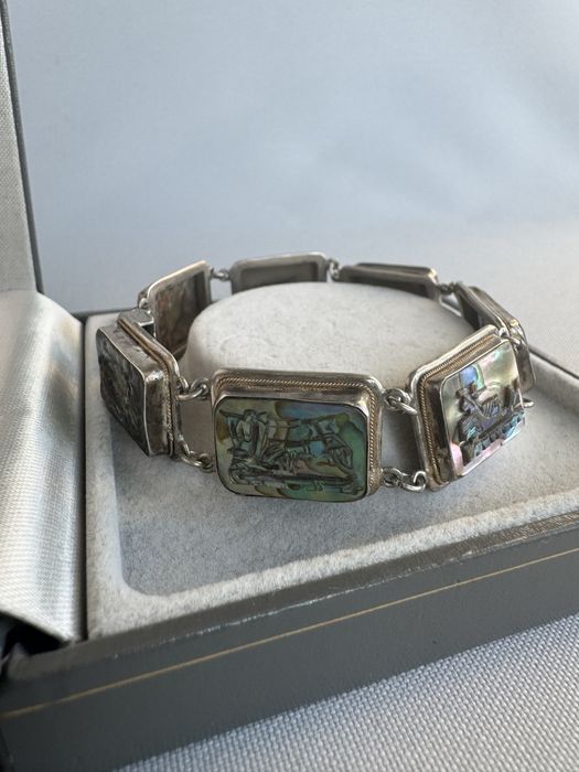 Bratara din argint si abalone