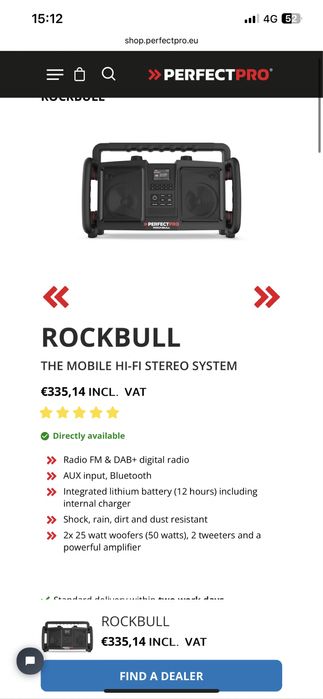 Radio Perfect Pro Rockbull AUX , Bluetooth