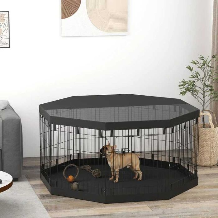 Кошарка за кученца PawHut, височина 76 см/приблизително 2,5 м², 8 панела