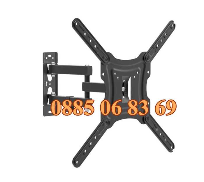 Въртяща стойка за телевизор за стена 14-55", подвижна стойка до 50кг