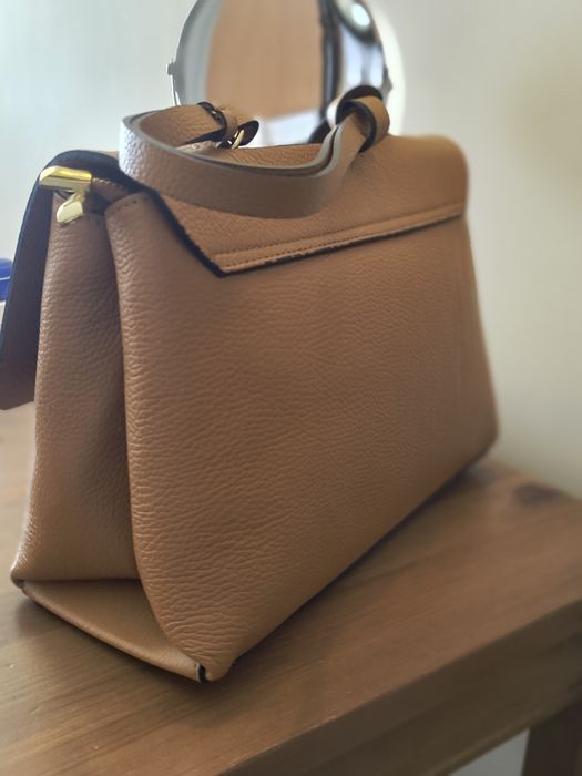 Дамска чанта камел - естествена кожа