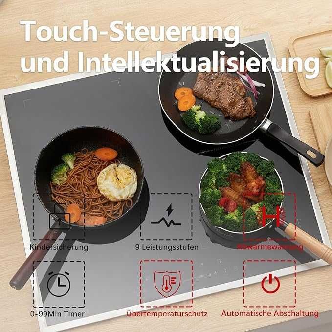 Weceleh Plită cu inducție cu 2 zone flexibile, 60 cm