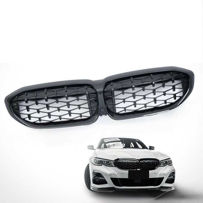 Grila Grile Diamond Nari Duble M BMW G20 G21 2019-2022, Negru Lucios