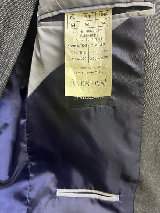 Мъжки костюми, палта, сака Andrews Андрюс, Зара, Next, 52 номер