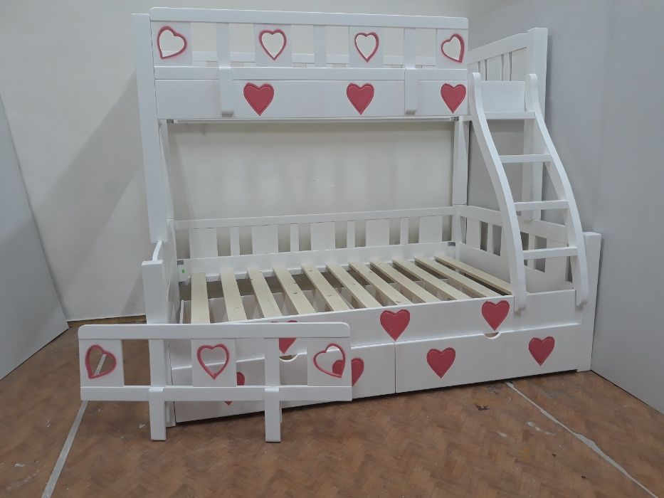 TRANSPORT GRATUIT.Pat etajat-supraetajat din lemn masiv.Cod 3216