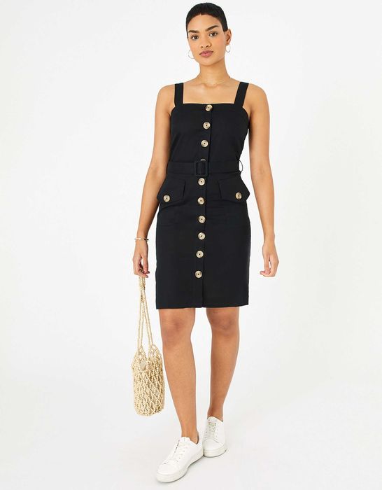 Accessorize Нова ленена рокля 55% лен, размер XS