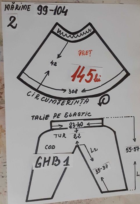 Costum Ghiocel marimile 2 si 4 (4-5-6-7 ani)