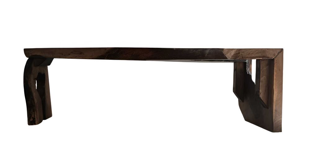 Masa de cafea spectaculoasa lemn masiv de Nuc sculptat manual - Lux