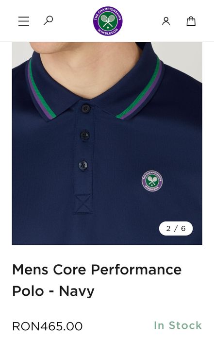 Tricou polo Wimbledon nou, marimea M, original Londra