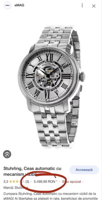 Ceas automatic Stuhrling - Seiko NOU