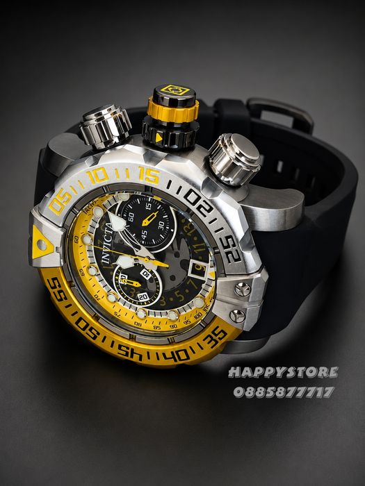 INVICTA Foxhound Yellow/Silver 57 mm, Инвикта нов мъжки часовник