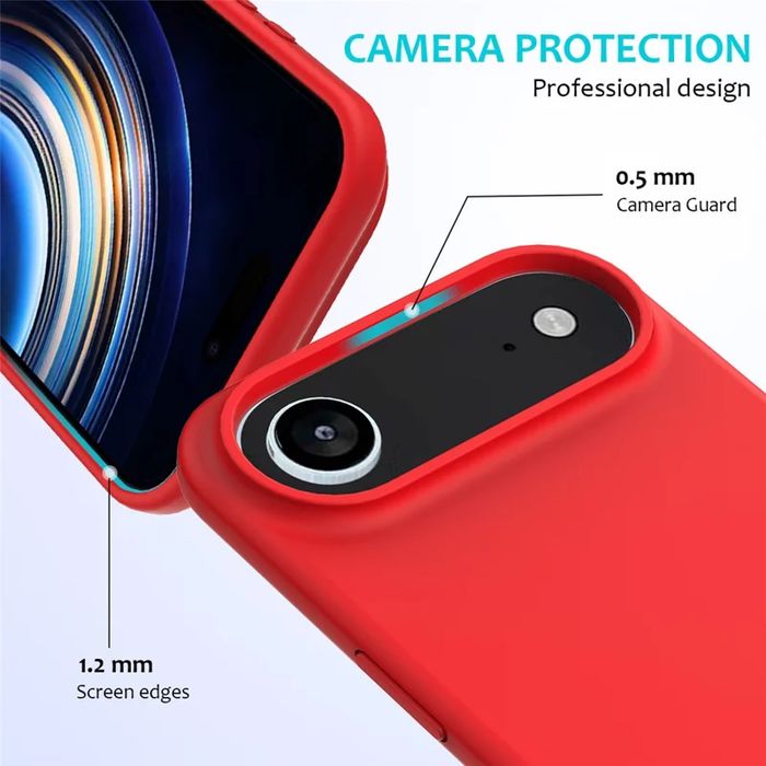 Матов силиконов кейс за apple iphone 17 air - червен