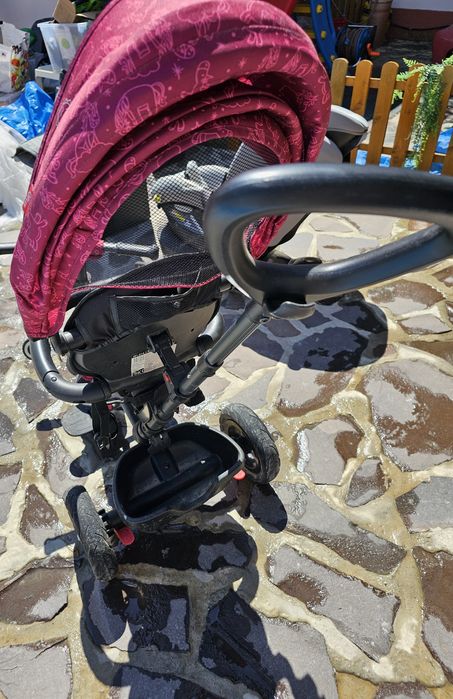 Tricicleta pliabila cu roti gonflabile sunbaby qplay rito - purple unicorn