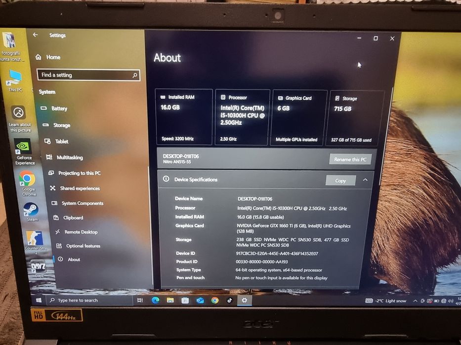 Laptop gaming Acer Nitro AN515-55