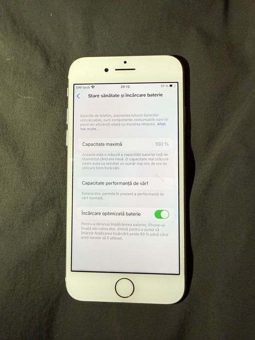 iPhone 8 Silver Baterie 100% telefon Apple ca si nou