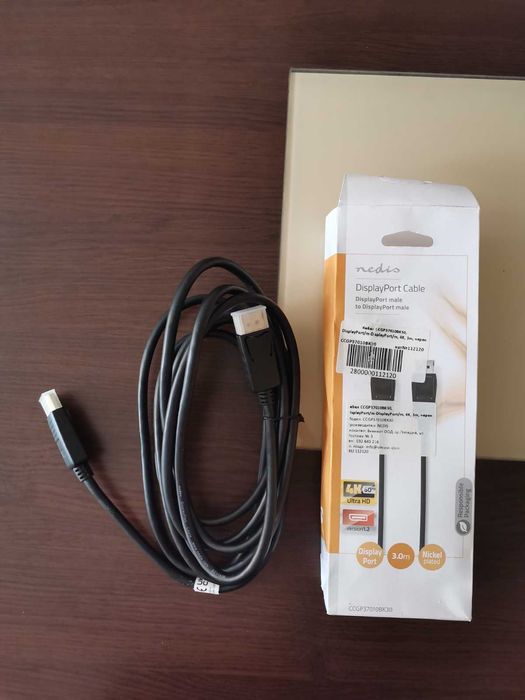 Кабел DisplayPort Cable НОВ 3м. 4K UHD 60Hz, Ethernet, NEDIS