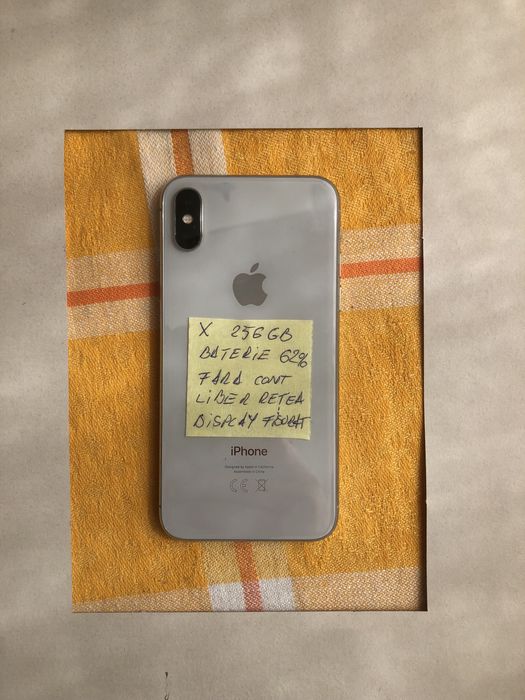 Iphone x alb 256gb baterie 62%