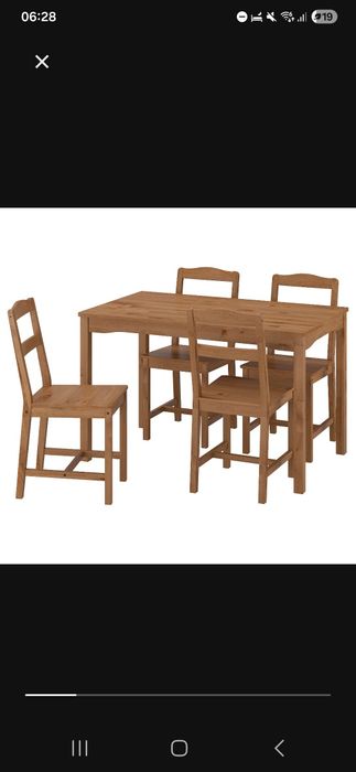 Masa din pin cu 4 scaune