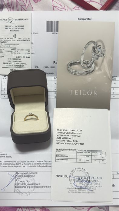 Inel TEILOR 2025 Aur 14K - 17 Diamante