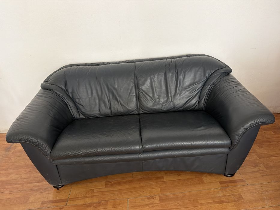 Set 2 canapele din piele,si lemn