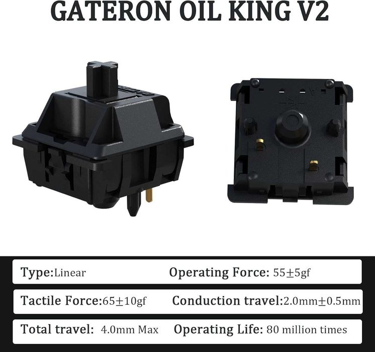 Суичове за клавиатура Gateron Oil King V2 72 броя
