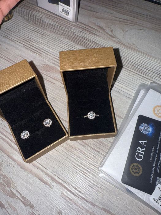 Кольцо,Серьги Муассанит