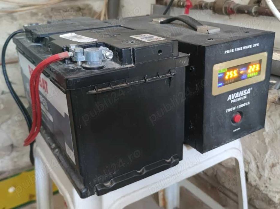 UPS centrala termica Avansa 700W + baterie Rombat semitractiune 100 AH