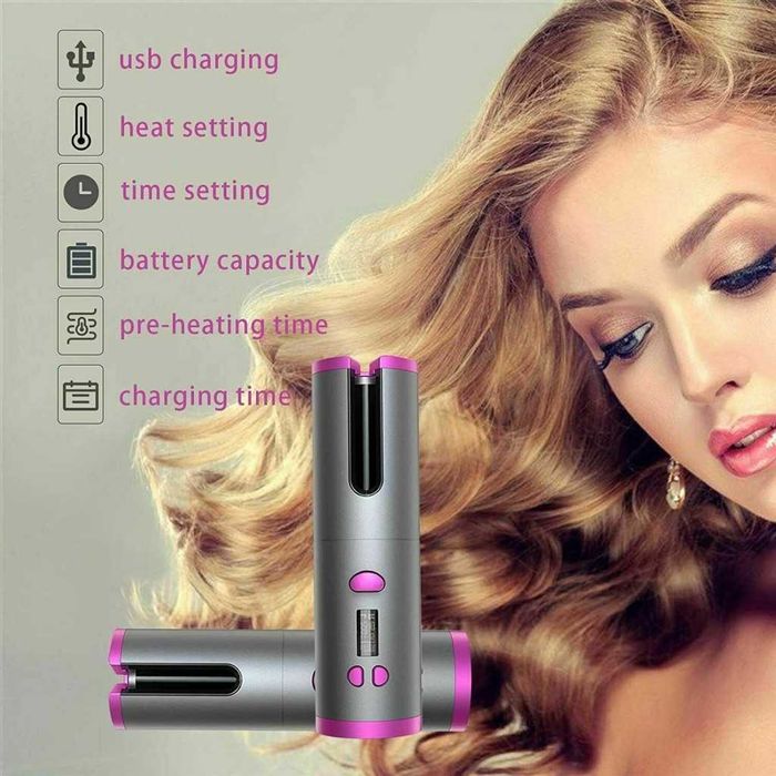 Безжична автоматично въртяща се маша за вълнообразни къдрици.