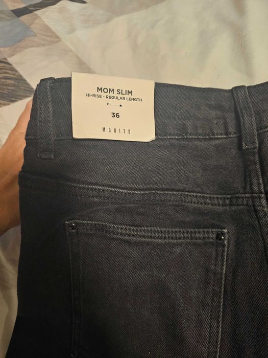 Черни дънки Mohito, размер 36 Mom slim