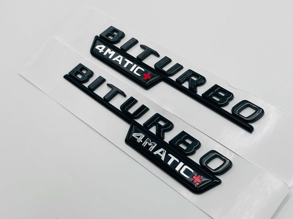 Embleme Compatibile Mercedes biturbo 4matic+ negru